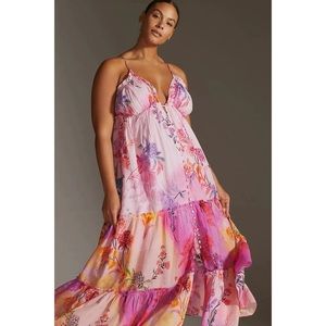 NWT Anthropologie Alissa Floral Tiered Maxi Dress Floral Womens Size 1X